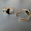 Black onyx crescent moon cuff bracelet