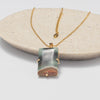 Australian mookaite elongated baguette pendant