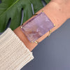 Amethyst rectangle cuff bracelet