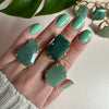 Freeform faceted green quartz ring