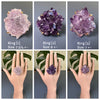 Large druzy amethyst rosette statement ring