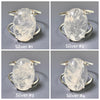 Medium oval crystal quartz cuff bracelet