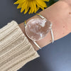 Clear crystal pear shaped cuff bracelet