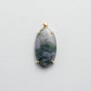 Moss agate mixed shape cabochon pendant