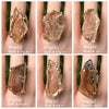Freeform faceted chunky lodolite quartz crystal statement ring