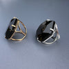 Black obsidian hexagon ring