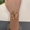 Freeform faceted crystal cuff bracelet