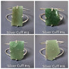 Freeform faceted green quartz cuff bracelet