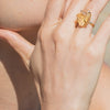 Mini raw citrine gem ring