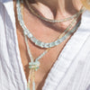 14-karat gold aquamarine tubes interlocking necklace