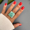 Freeform faceted amazonite ring