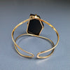 Black obsidian freeform faceted cuff bracelet