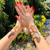 Chunky freeform faceted garden quartz statement cuff bracelet