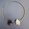 Rosette amethyst & crystal cluster choker