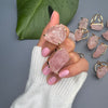 Large raw rose quartz gem ring