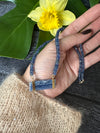 Blue kyanite connector beaded necklace