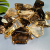 Freeform faceted smoky quartz statement necklace