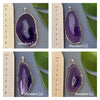Purple agate slice pendant