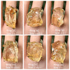 Oversized raw citrine chunky statement ring