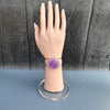 Purple amethyst hexagon cuff bracelet