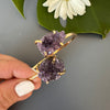 Duo druzy amethyst bangle bracelet