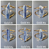 Raw blue kyanite crystal cuff bracelet