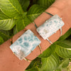 Larimar rectangle cabochon cuff bracelet