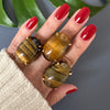 Tiger's eye oval cabochon ring