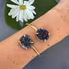 Duo druzy amethyst bangle bracelet