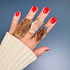 Freeform faceted chunky lodolite quartz crystal statement ring