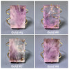 Large faceted rectangle purple amethyst crystal cuff bracelet