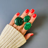 Malachite oval cabochon ring