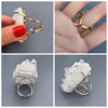 Oversized statement crystal cluster ring