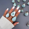Larimar pear-shaped ring