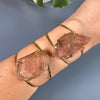 Chunky freeform faceted garden quartz statement cuff bracelet