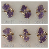 Duo rough amethyst ring