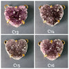 Druzy amethyst heart connector necklace