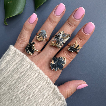 Small rutilated hematite ring