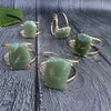 Freeform faceted green quartz cuff bracelet