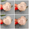 Rose quartz heart cuff bracelet