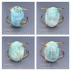 Larimar oval cabochon cuff bracelet