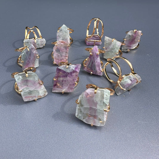 Freeform fluorite slice ring