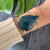 Blue agate pear cuff bracelet