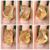 Oversized raw citrine chunky statement ring