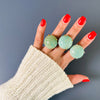 Amazonite round cabochon ring