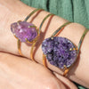 Raw amethyst cuff bracelet