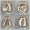 Oversized freeform faceted crystal quartz pendant