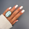 Larimar oval cabochon ring