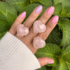 Rose quartz heart ring