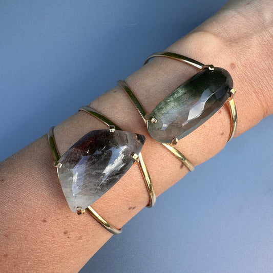 Inclusion quartz cuff bracelet